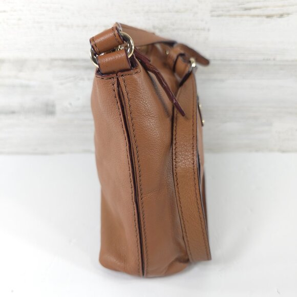 KATE SPADE NEW YORK TAN BROWN PEBBLED LEATHER SMALL CROSSBODY BAG ZIPPER ❗AS-IS❗ - Picture 8 of 16